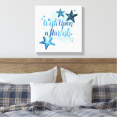 Wens op een Starfish Canvas Afdruk (Insitu (Slaapkamer))