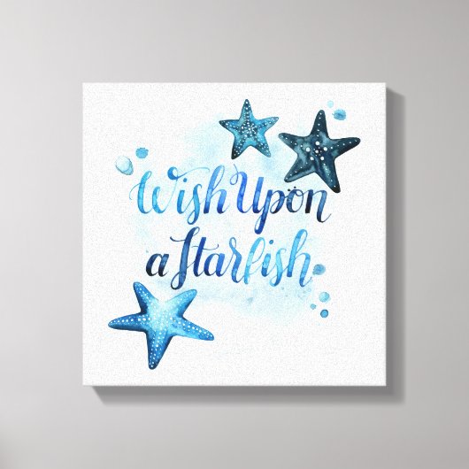 Wens op een Starfish Canvas Afdruk (Voorkant)