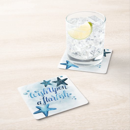 Wens op een Starfish Kartonnen Onderzetters (Insitu)