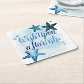 Wens op een Starfish Kartonnen Onderzetters (Schuin)