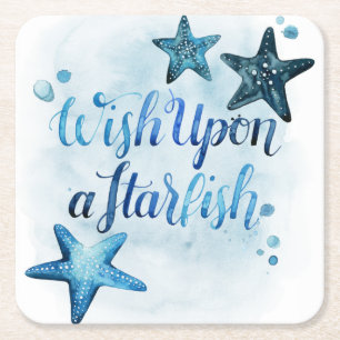 Wens op een Starfish Kartonnen Onderzetters