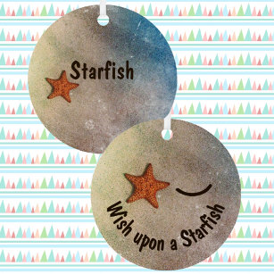Wens op een Starfish op het strand Metalen Ornament