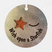 Wens op een Starfish op het strand Metalen Ornament (Voorkant)