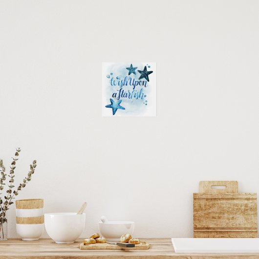 Wens op een Starfish Poster (Keuken)