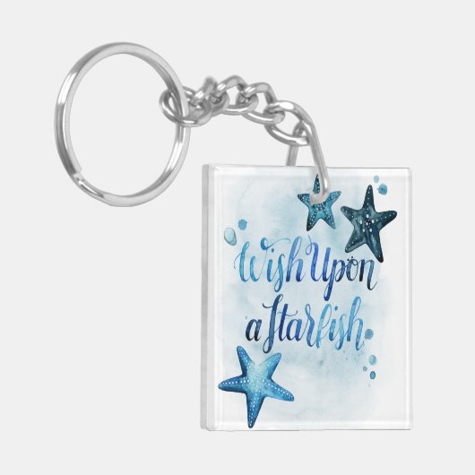 Wens op een Starfish Sleutelhanger (Voorkant Links)