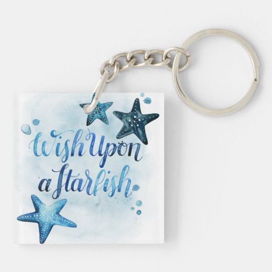 Wens op een Starfish Sleutelhanger (Achterkant)
