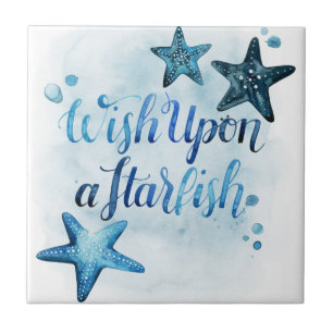 Wens op een Starfish Tegeltje