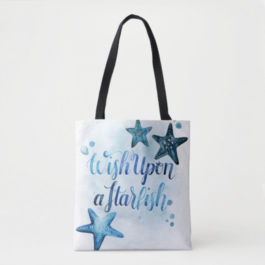 Wens op een Starfish Tote Bag (Voorkant)