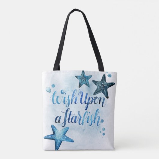 Wens op een Starfish Tote Bag (Achterkant)