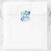 Wens op een Starfish Vierkante Sticker (Tas)