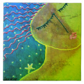 Wens op een ster Abstracte kunst Tegeltje (Voorkant)