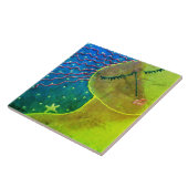 Wens op een ster Abstracte kunst Tegeltje (Zijkant)