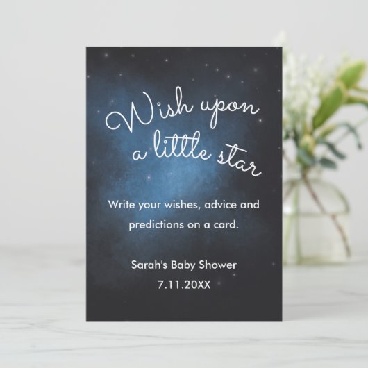 Wens op een ster Baby shower Teken Kaart (Staand voorkant)