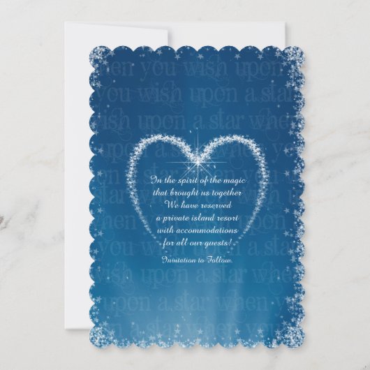 Wens op een ster Bewaar de datum Save The Date (Achterkant)