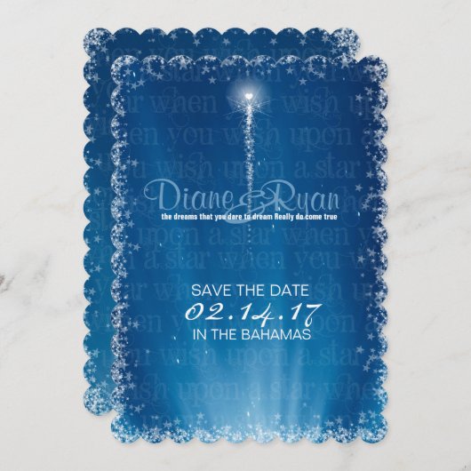 Wens op een ster Bewaar de datum Save The Date (Voorkant / Achterkant)