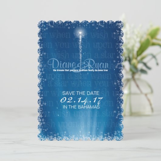 Wens op een ster Bewaar de datum Save The Date (Staand voorkant)