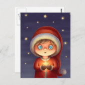 Wens op een ster briefkaart (Voorkant / Achterkant)