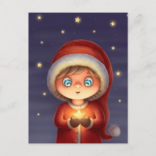 Wens op een ster briefkaart (Voorkant)