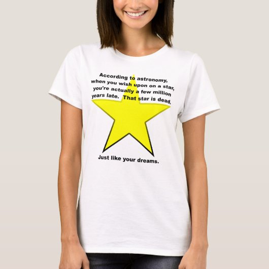Wens op een Ster Grappige T-Shirt (Voorkant)