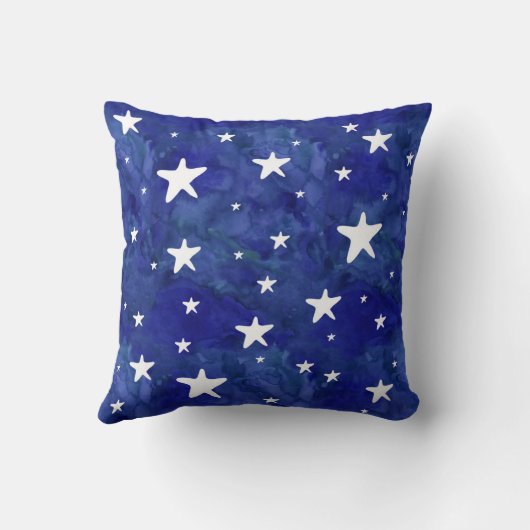 Wens op een ster middernacht blauw kinder kussen (Achterkant)