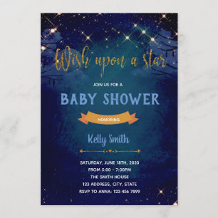 Wens op een ster partijuitnodiging kaart