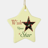 Wens op een stervormgeving keramisch ornament (Rechts)