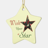 Wens op een stervormgeving keramisch ornament (Links)