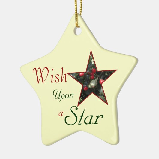 Wens op een stervormgeving keramisch ornament (Links)