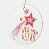 Wens op ster keramisch ornament (Links)