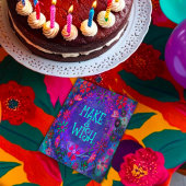 Wens  Paarse Bloemen Verjaardag Happy Kaart