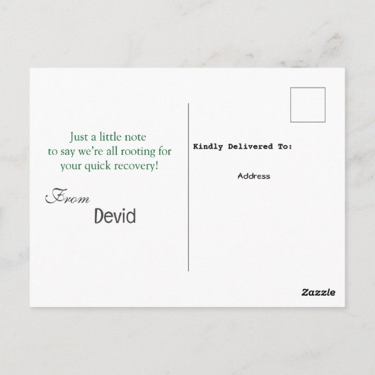 Wens U Beterschap  Briefkaart (Achterkant)