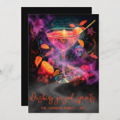 Wens U Prettige Geesten Griezelige Cocktail Hallow Feestdagenkaart (Voorkant / Achterkant)