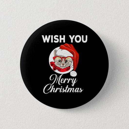WENS U VROLIJK KERSTFEEST RONDE BUTTON 5,7 CM (Voorkant)