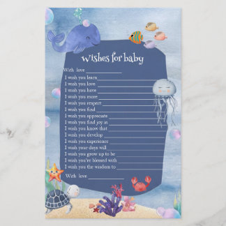 Wens voor baby onder de zee blauwe lieve creatuur 