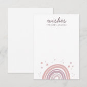 Wens voor baby. Roze en paarse regenboog advies Informatiekaartje (Voorkant / Achterkant)