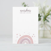 Wens voor baby. Roze en paarse regenboog advies Informatiekaartje (Staand voorkant)