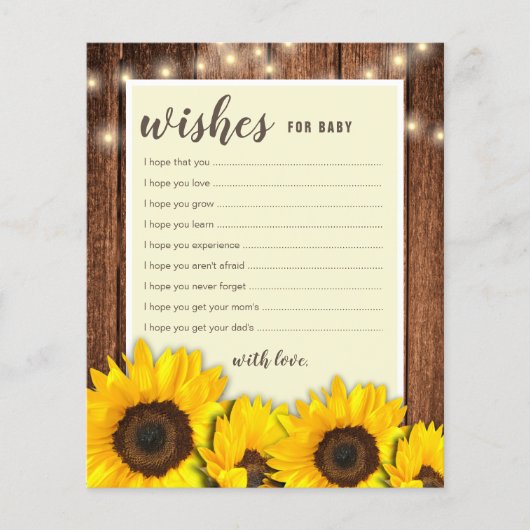 Wens voor Baby Rustic Advice Cards (Voorkant)