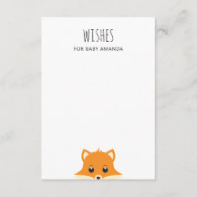 Wens voor baby. Schattigee vos. Woodland Animal Ad