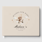 Wens voor Baby! Teddybeer en vliegtuig Gastenboek (Voorkant)
