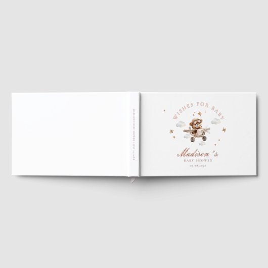Wens voor Baby! Teddybeer en vliegtuig Gastenboek (Volledig)