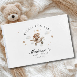 Wens voor Baby! Teddybeer en vliegtuig Gastenboek