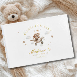 Wens voor Baby! Teddybeer en vliegtuig Gastenboek