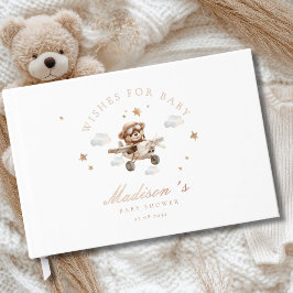 Wens voor Baby! Teddybeer en vliegtuig Gastenboek