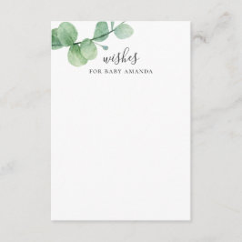 Wens voor baby. Waterverf eucalyptus advies Informatiekaartje