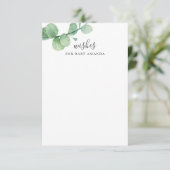 Wens voor baby. Waterverf eucalyptus advies Informatiekaartje (Staand voorkant)