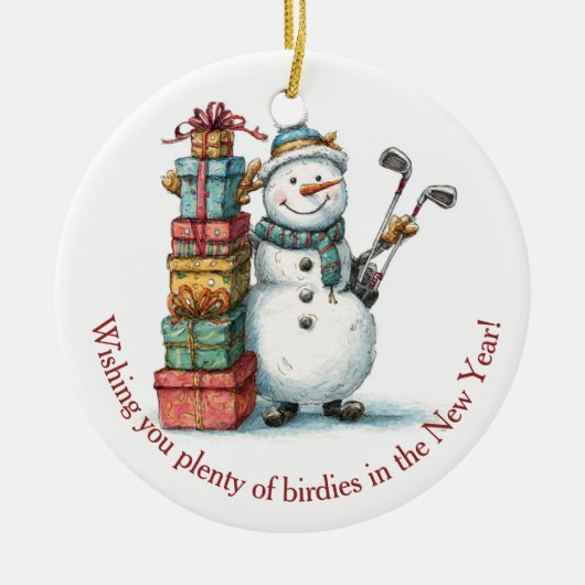 Wens voor Birdies! – Smiling Snowman Ornament (Voorkant)