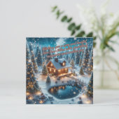 Wens voor een stralend nieuwjaar feestdagenkaart (Staand voorkant)