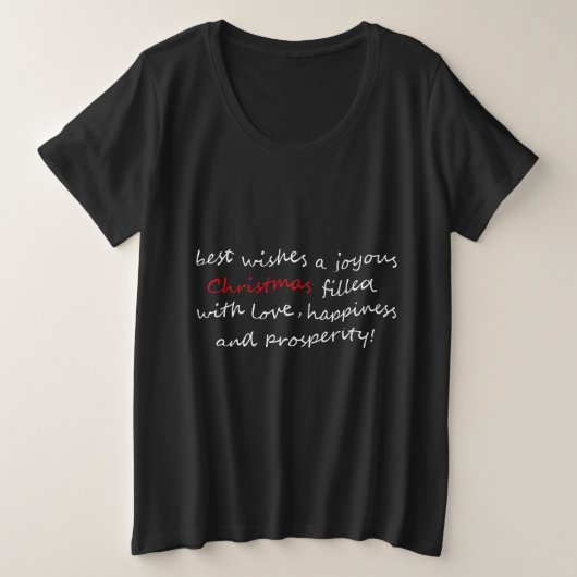 WENS VOOR KERSTMIS GROTE MAAT T-SHIRT (Design voorkant)