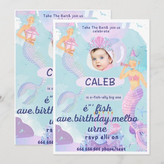 wenselijke verjaardagsuitnodigingskaart kaart (Voorkant / Achterkant)