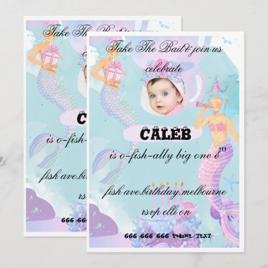 wenselijke verjaardagsuitnodigingskaart kaart (Voorkant / Achterkant)